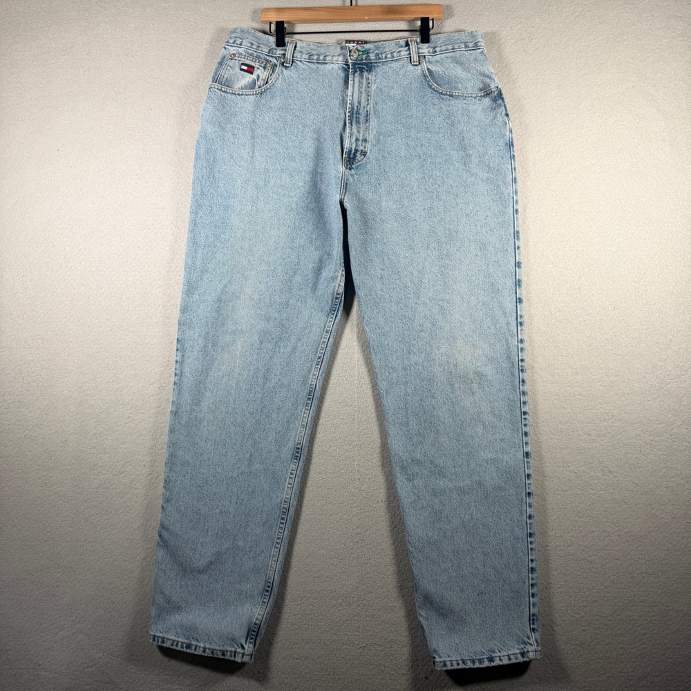 Tommy Hilfiger Tommy Jeans Mens 40x32 Baggy Fit Light Wash Denim Made in USA